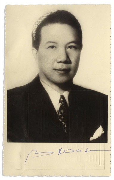 Bao Dai Signed Photo, the Last Ruling Emperor of Vietnam and the Man Who Named His Country Vietnam